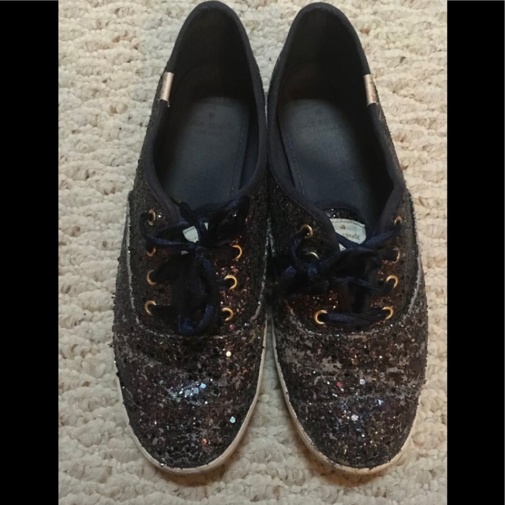Keds x Kate Spade Blue Glitter Shoes 7.5